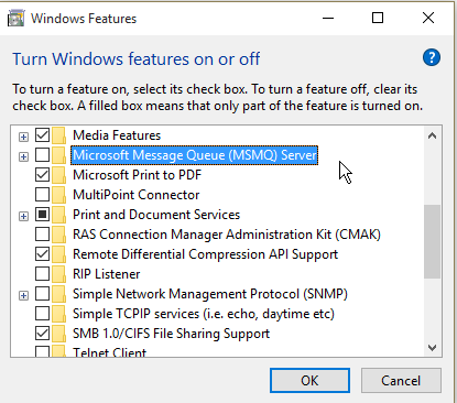 Msmq Install Windows 10